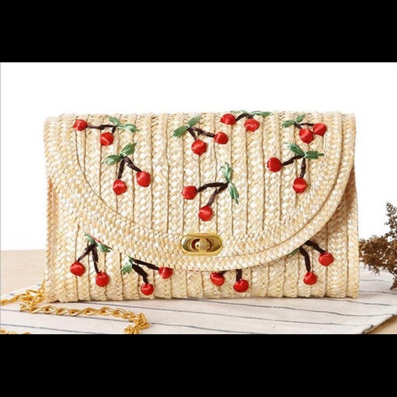 Handbags - Cherry wicker purse/clutch